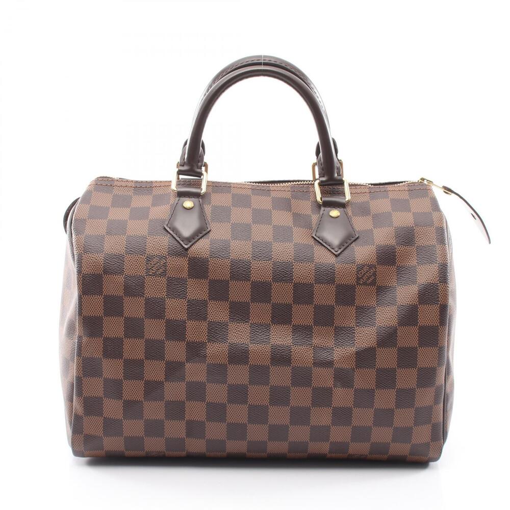 Louis Vuitton Speedy Handbag Canvas Leather Damier Brown